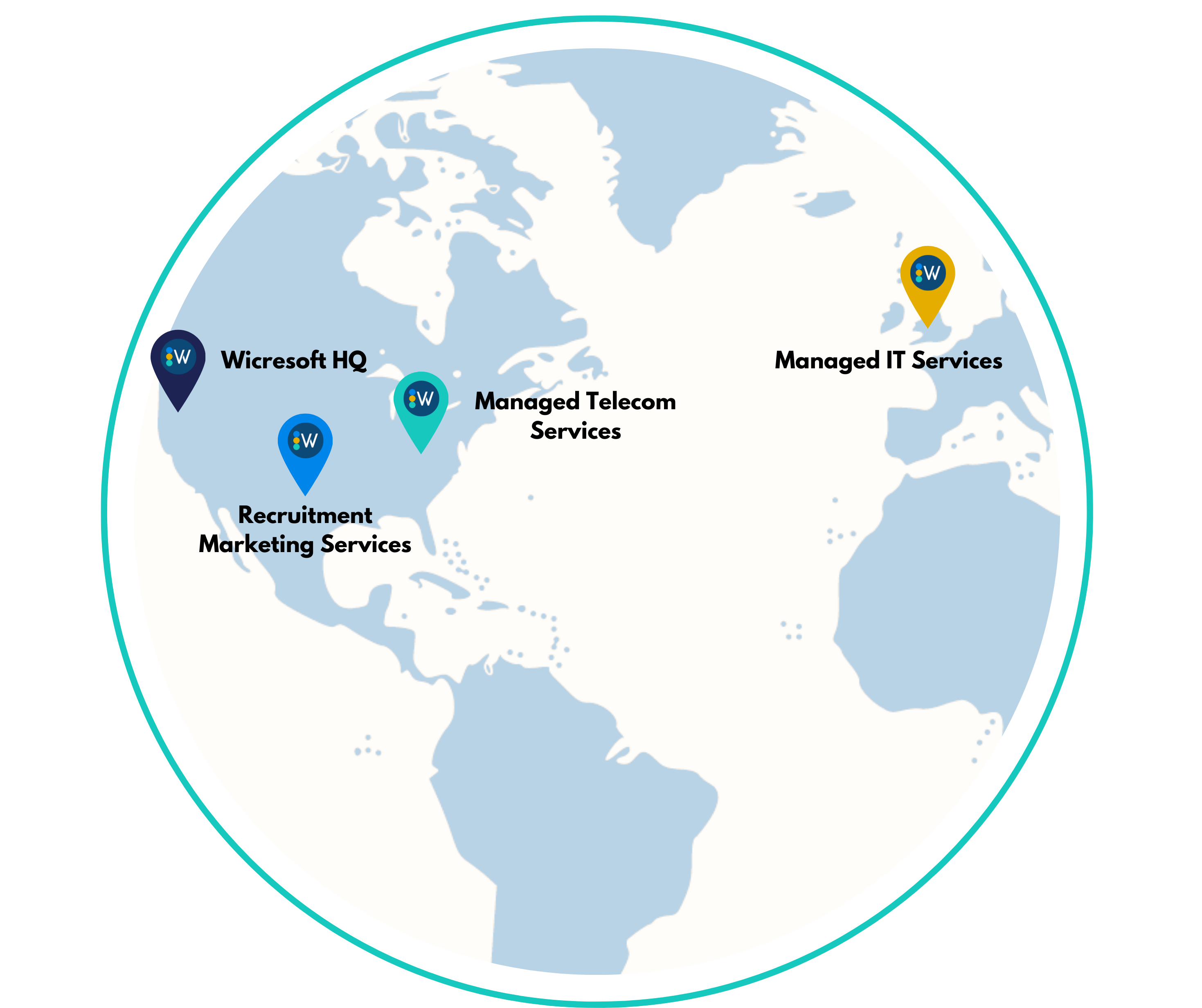 Map of Wicresoft locations worldwide